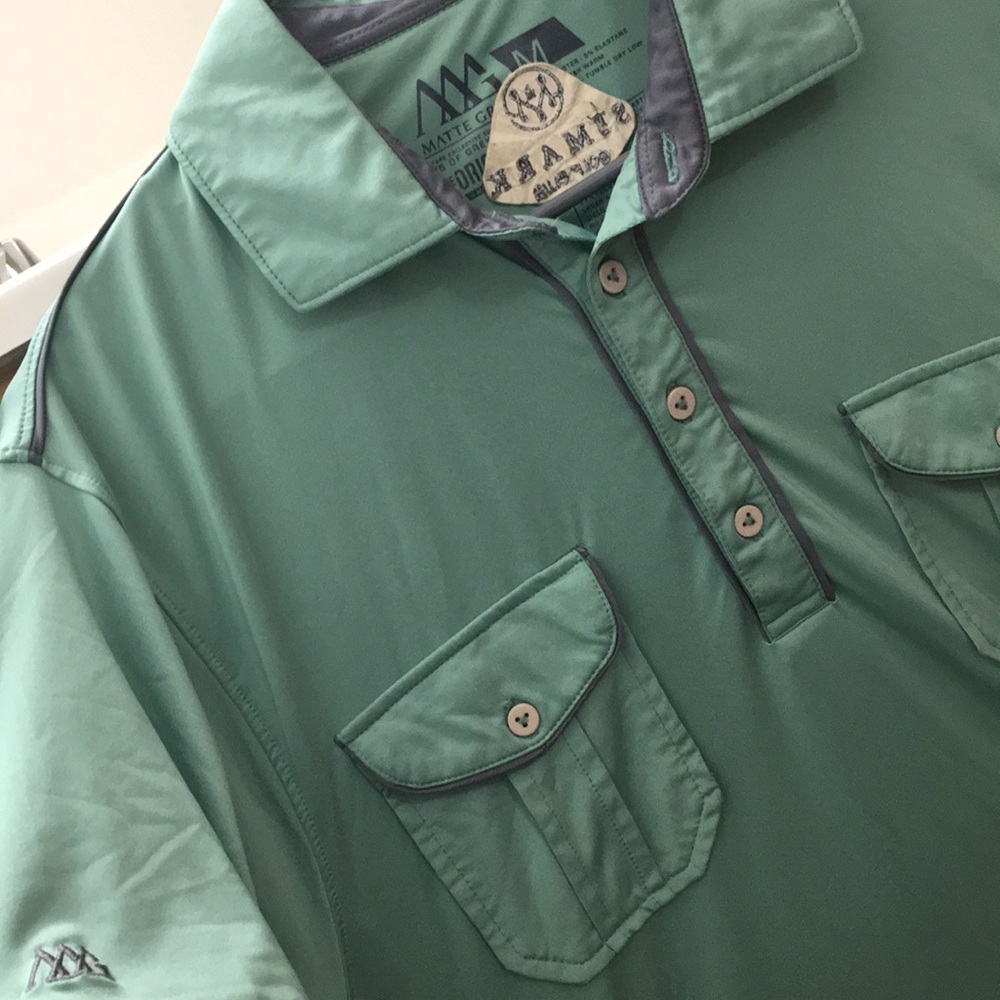 Matte Grey (MG) - Fern (Pale Green) Polo